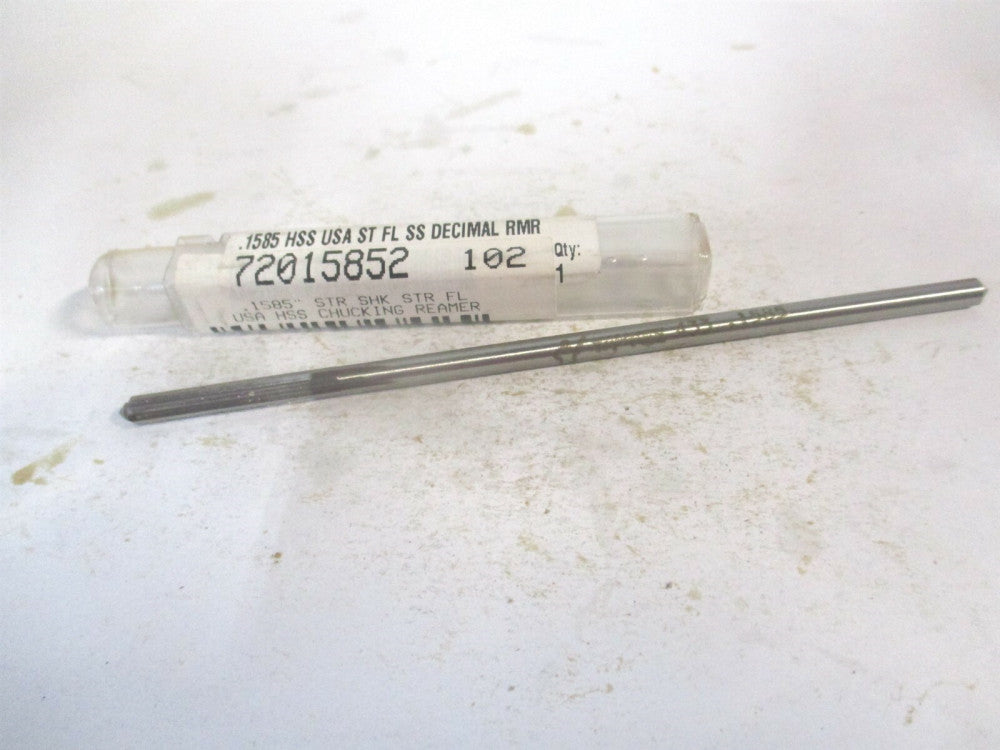 (433-0.1585) 0.1585" x 1" x 4" OAL 6-Flute Straight Shank HSS Chucking Reamer 