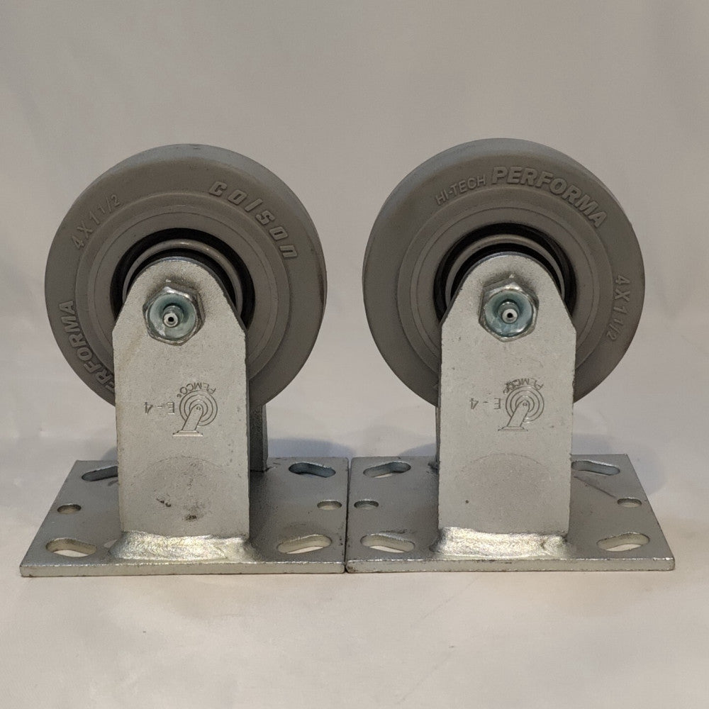 Set of 2 Colson Caster Wheels Fixed 4”x1.5” Encore 4 Series Performa 4.04108.449
