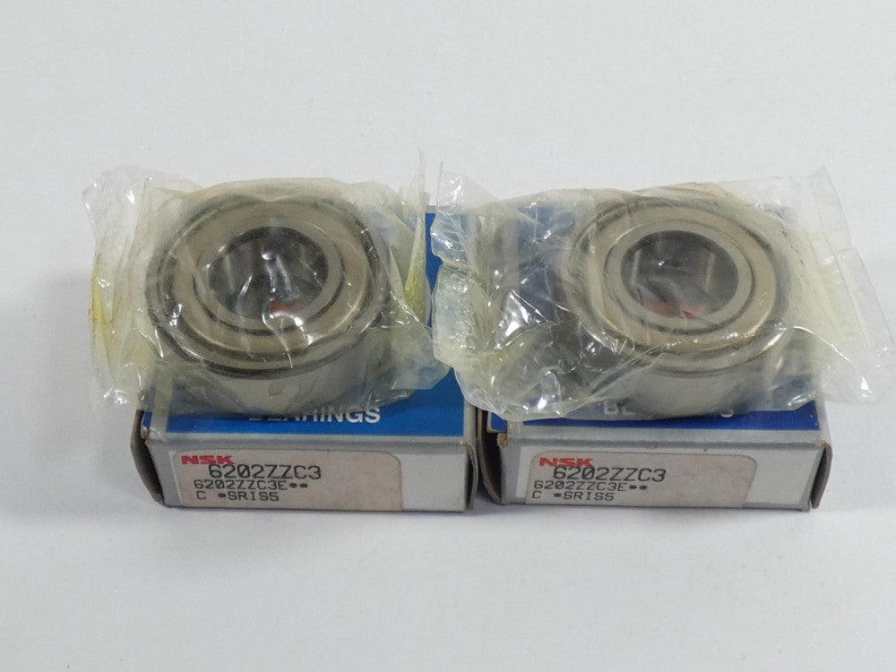*Lot of 2* NSK 6202ZZC3 Deep Groove Ball Bearing Single Row - NEW Surplus!