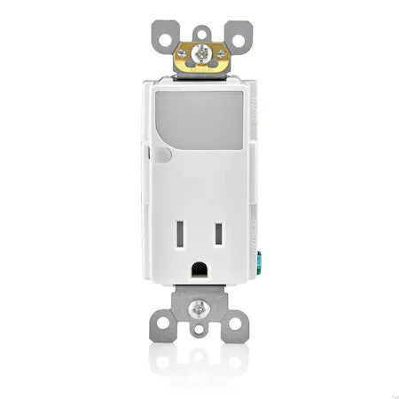 Leviton T6525-W Straight Blade Receptacle, 5-15R, 15 A, 125V Ac, 1 Pole, 3