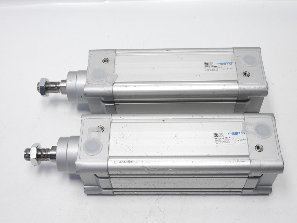 (Lot of 2) Festo DNC-63-100-PPV-A Pneumatic Cylinders