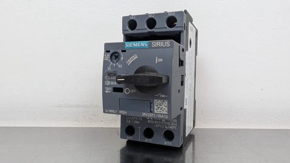 Siemens 3RV2011-1GA10 Circuit Breaker 600VAC 4.5-6.3A