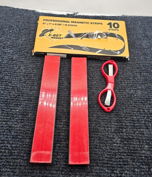 (QTY 10) X-BET MAGNET PROFESSIONAL MAGNETIC STRIP 6" x 1" x 0.08"