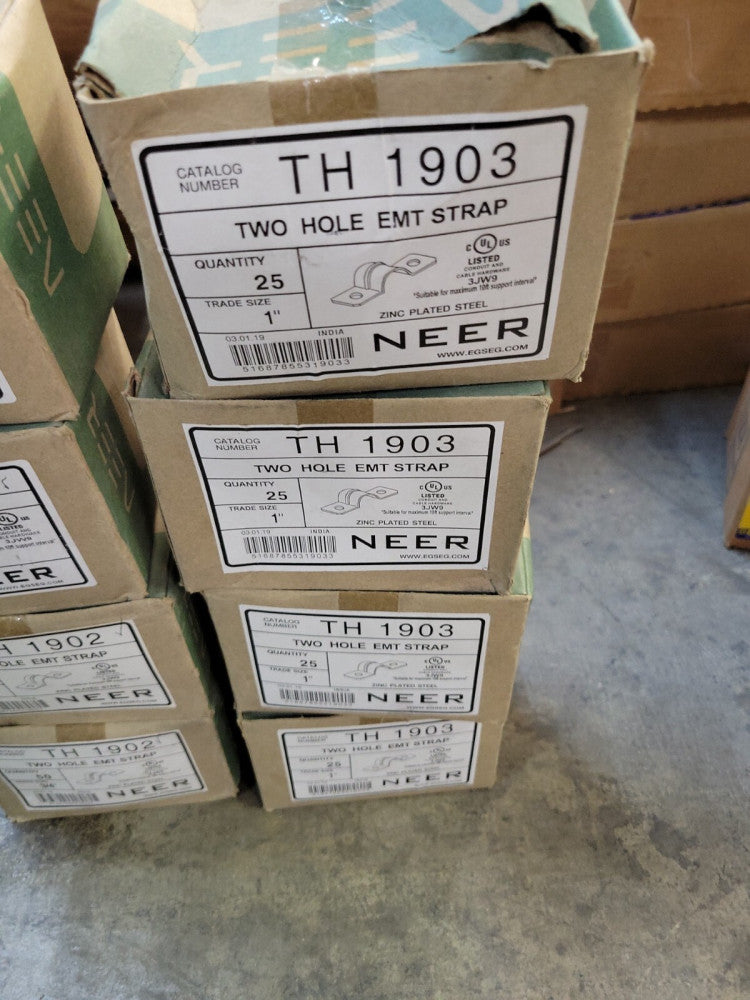 1 - BOX Neer TH1903 EMT STRAP 2 HOLE 1'' NEW OLD STOCK ** Box of 25 **