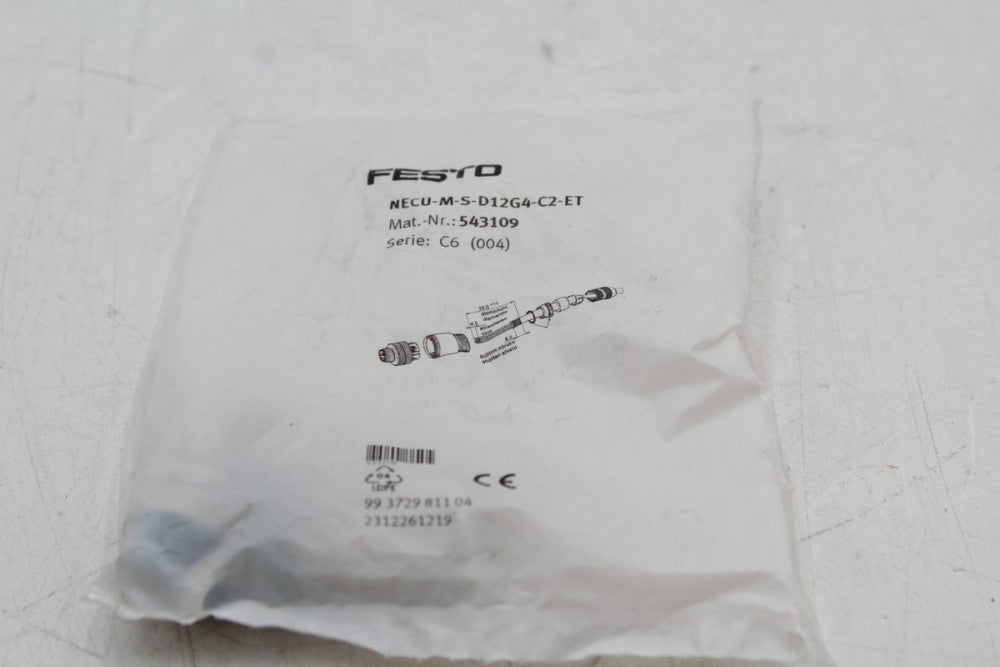 Festo NECU-M-S-D12G4-C2-ET 4-Pin Straight Plug