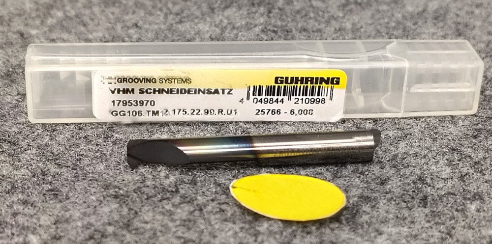 GUHRING GROOVING TOOL 6.00MM SHANK DIAM 47MM OAL CARBIDE GG106.TM12.175.22.99.R