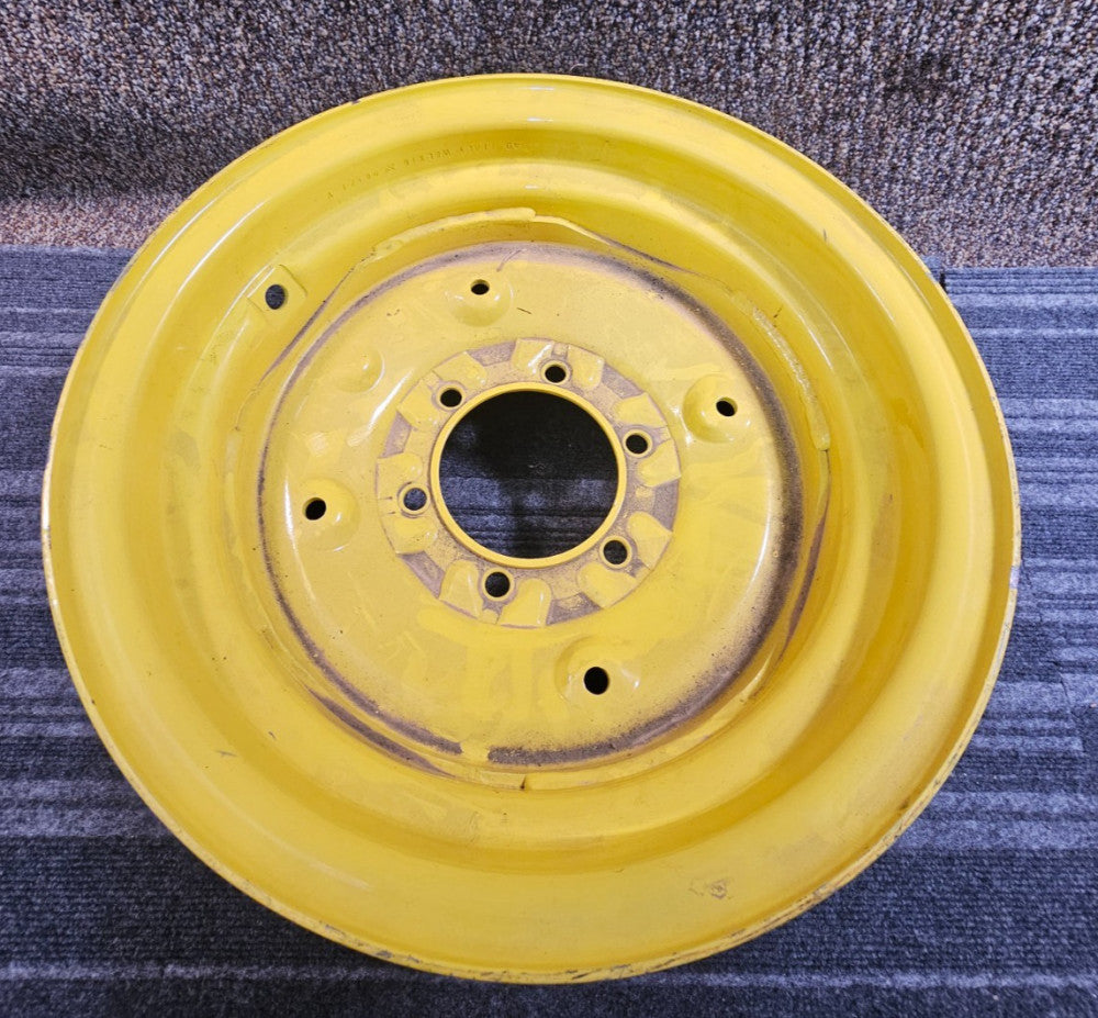 (QTY 1) Steel 6 Lug Tractor Wheel Rim 16x8 AL82490 for John Deere, Yellow