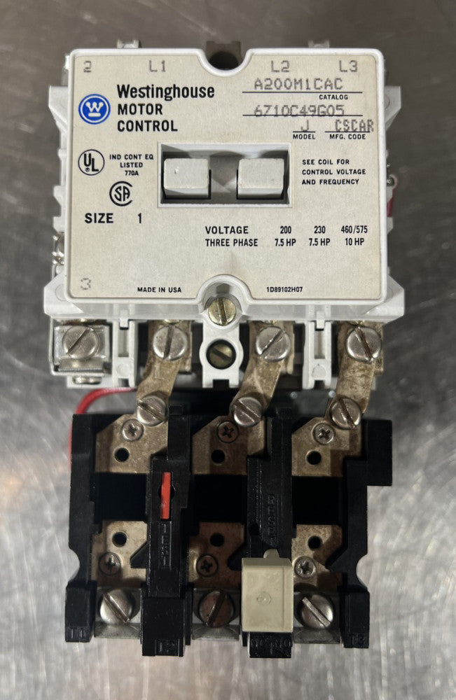 Westinghouse A200M1CAC - 3P Sz1 Motor Control. Nos Surplus