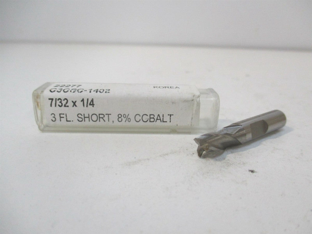 YG-1 (22277) 7/32 x 5/16" x 1/4" x 1-13/32" OAL Cobalt Finishing Square End Mill