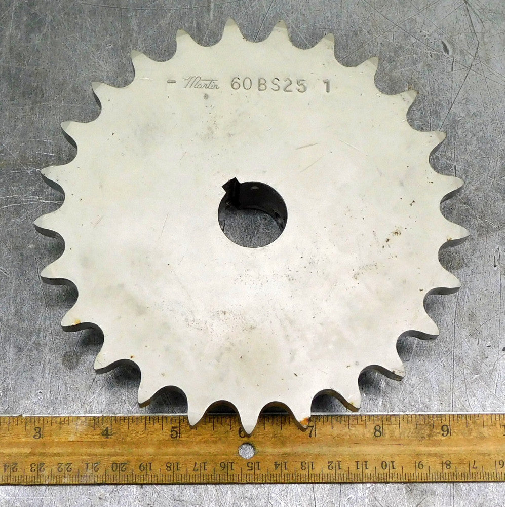 Martin 60BS25 Roller Chain Sprocket #60 25 Teeth 1" Bore Keyed