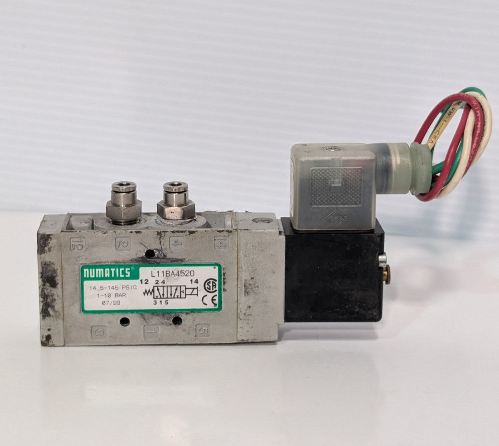 Numatics L11BA4520 Solenoid Valve, 14.5-145 PSIG, 1-10 BAR, with 237-569B Coil