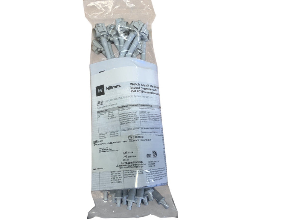 Welch Allyn 1-BARB / 901000 BP Port Fitting, 1-Tube, Barbs ( 10 PCS)