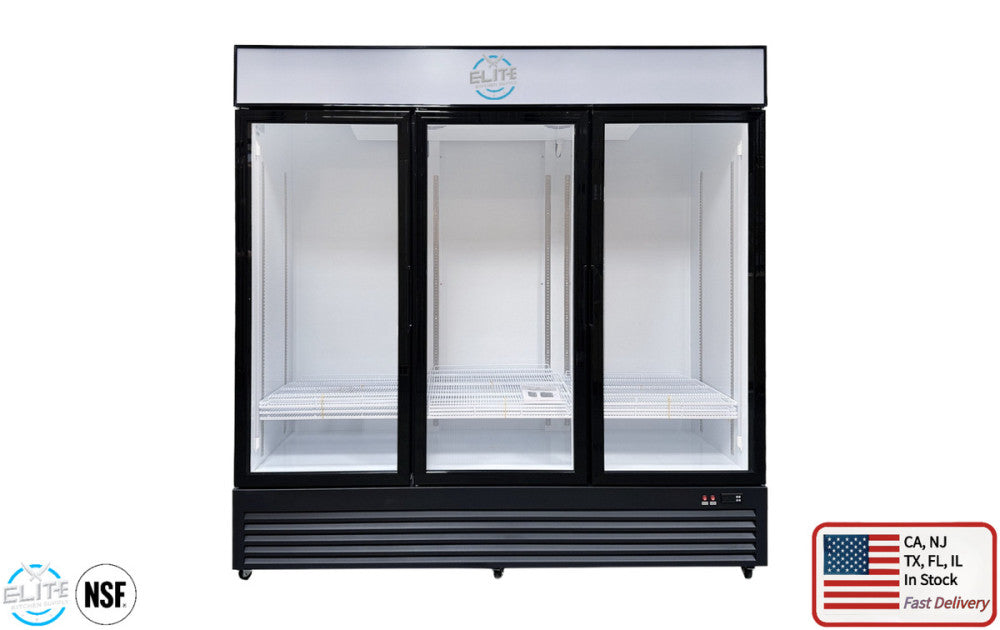 NEW 78" Commercial 3 Glass Door Merchandiser Refrigerator Display Cooler 61 Cu