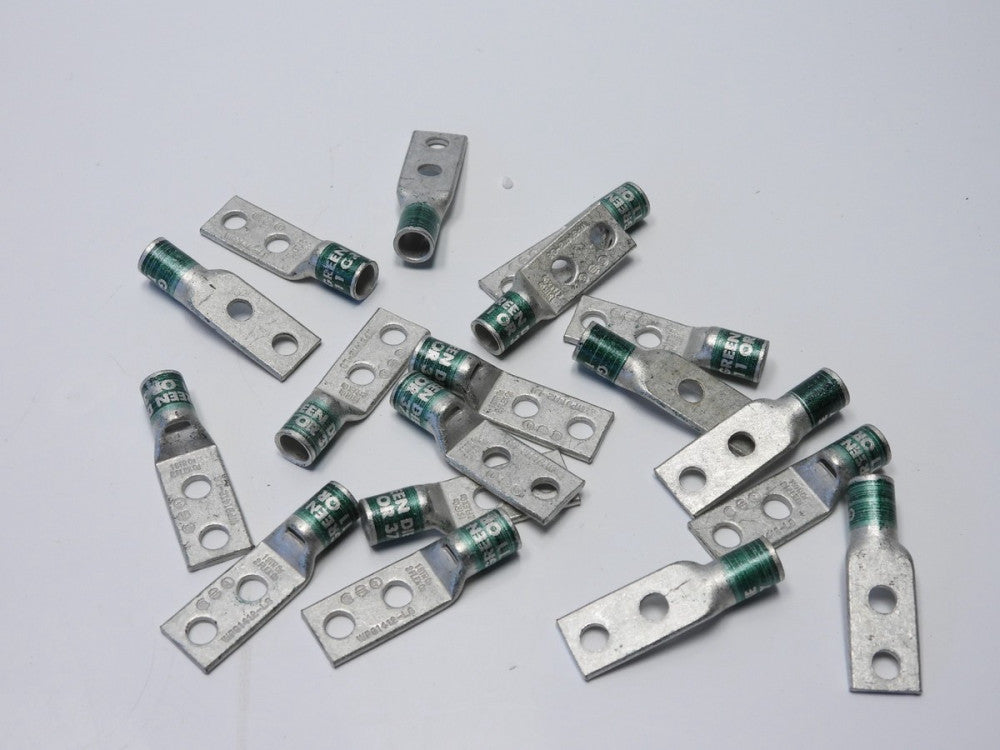 (Lot of 18) Burndy WP91412-L8 2-Hole Lug 1/4" Hole 5/8" Spacing Short Barrel Con