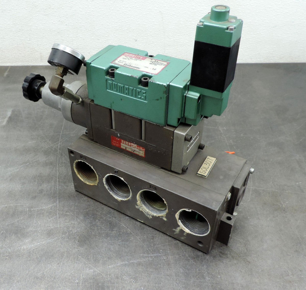 Asco Numatics Valve Section 554BA400K Solenoid Air Valve w/ Base 225-344B