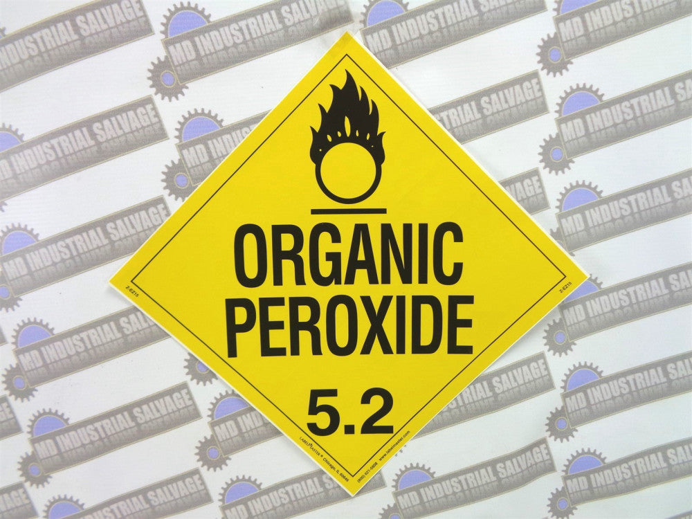 NEW LabelMaster ORGANIC PEROXIDE 5.2 Z-EZ15 WARNING Sticker 10-3/4" x 10-3/4"
