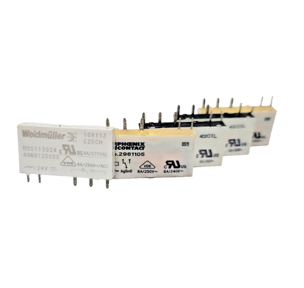 ASSORTED MINI RELAYS (LOT OF 5) RSS113024 WEIDMULLER 2961105 PHOENIX CONTACT