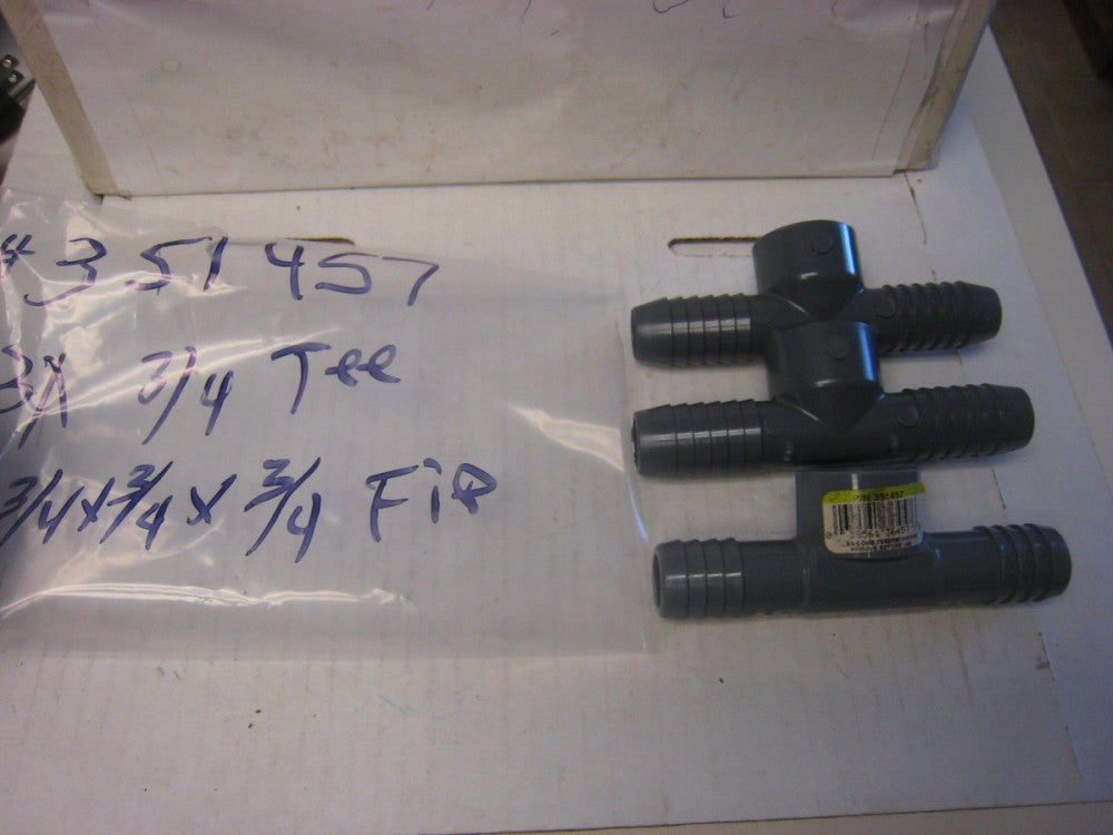 3 pcs  BOSHART INSERT TEE 3/4 INSERT X 3/4 INSERT X 3/4 FIP PVC FITTING  351457