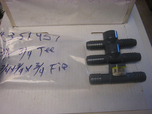 3 pcs  BOSHART INSERT TEE 3/4 INSERT X 3/4 INSERT X 3/4 FIP PVC FITTING  351457