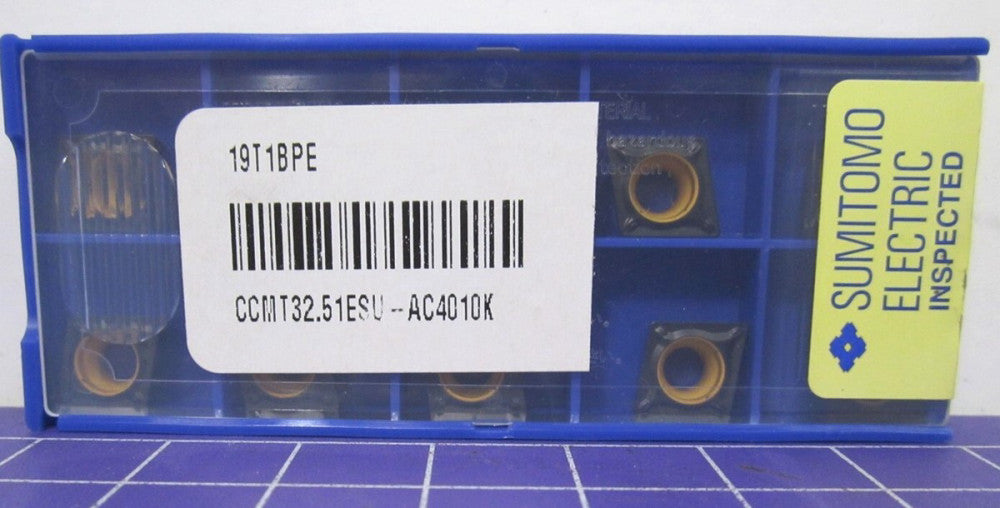 SUMITOMO (19T1BPE) Carbide Turning Inserts CCMT32.51ESU AC4010K Pack of 10
