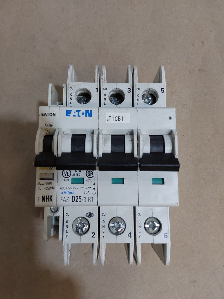 Eaton FAZ-D25/3-RT Circuit Breaker, 25Amp, 3 Pole - USED