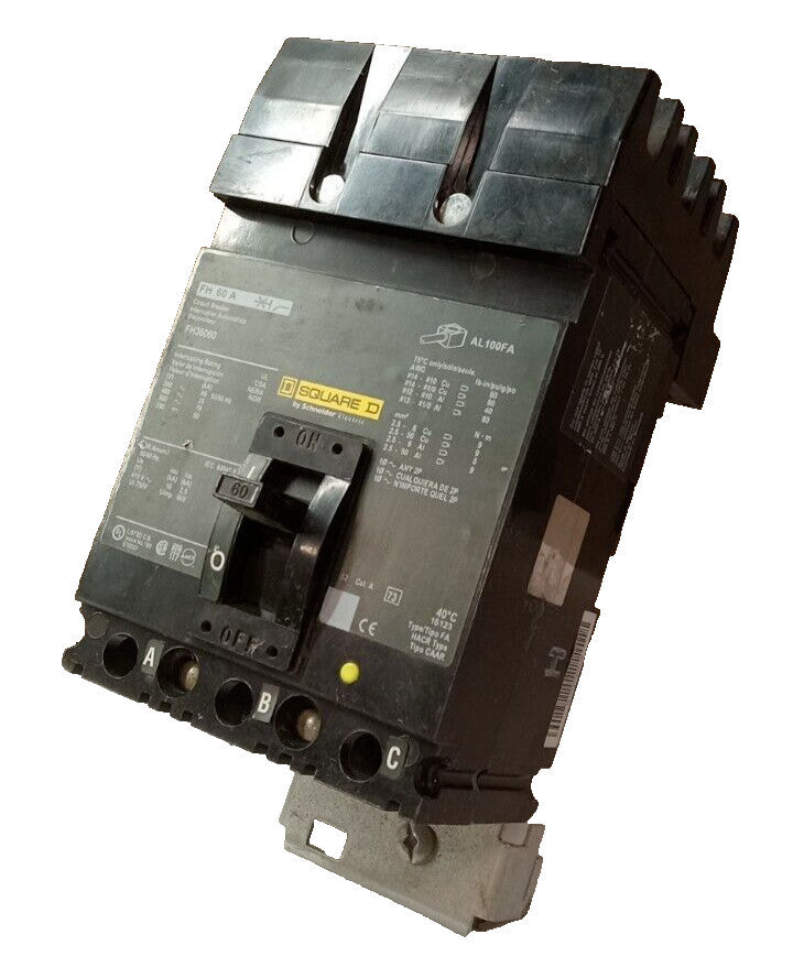 NEW SQUARE D 60 AMP I-LINE CIRCUIT BREAKER 3 POLE 600 VAC / 250 VDC FH36060