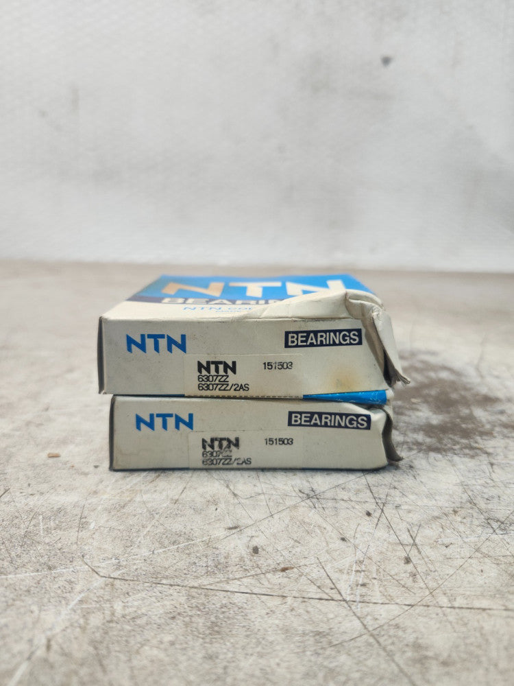 NEW IN BOX LOT OF 2 NTN Single Row Deep Groove Ball Bearing 6307ZZ/2AS