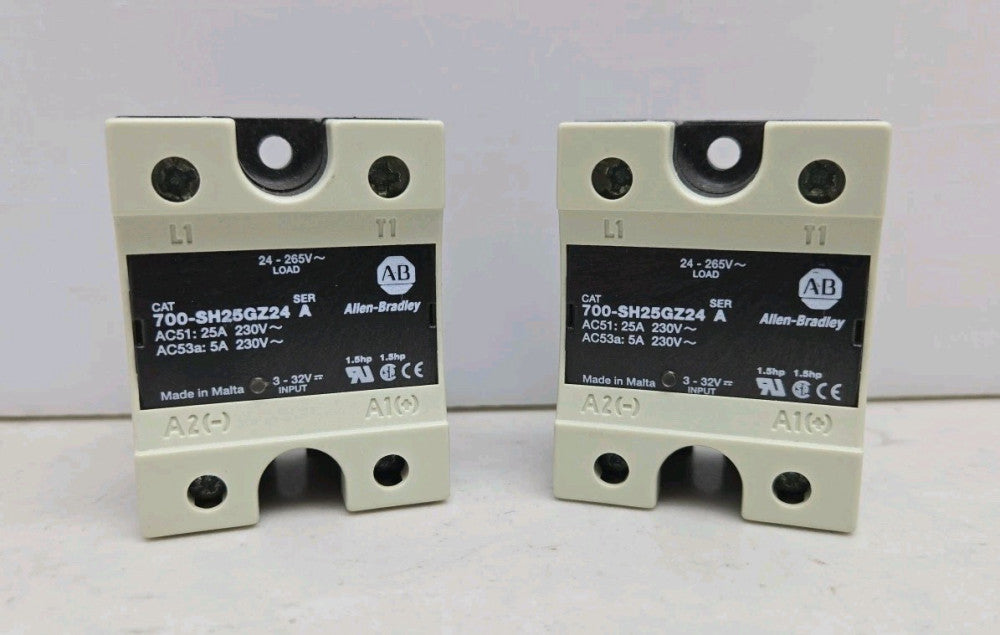 2 Pack Allen Bradley 700-SH25GZ24 Solid State Relay 3-32 Vdc 700SH25GZ24 Ser A