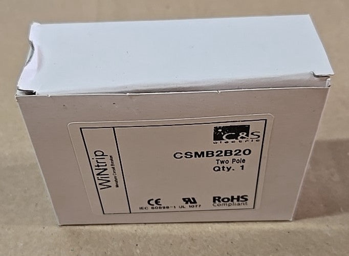 C&S  WiNtrip DIN rail circuit breaker CSMB2B20 2P 20A 240V