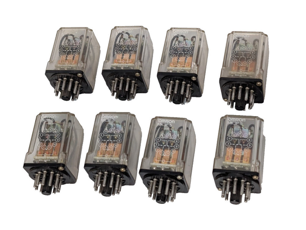 Lot of 8: Omron MK3P-5 General Purpose Ice Cube Relays, 24VDC, MK3P5