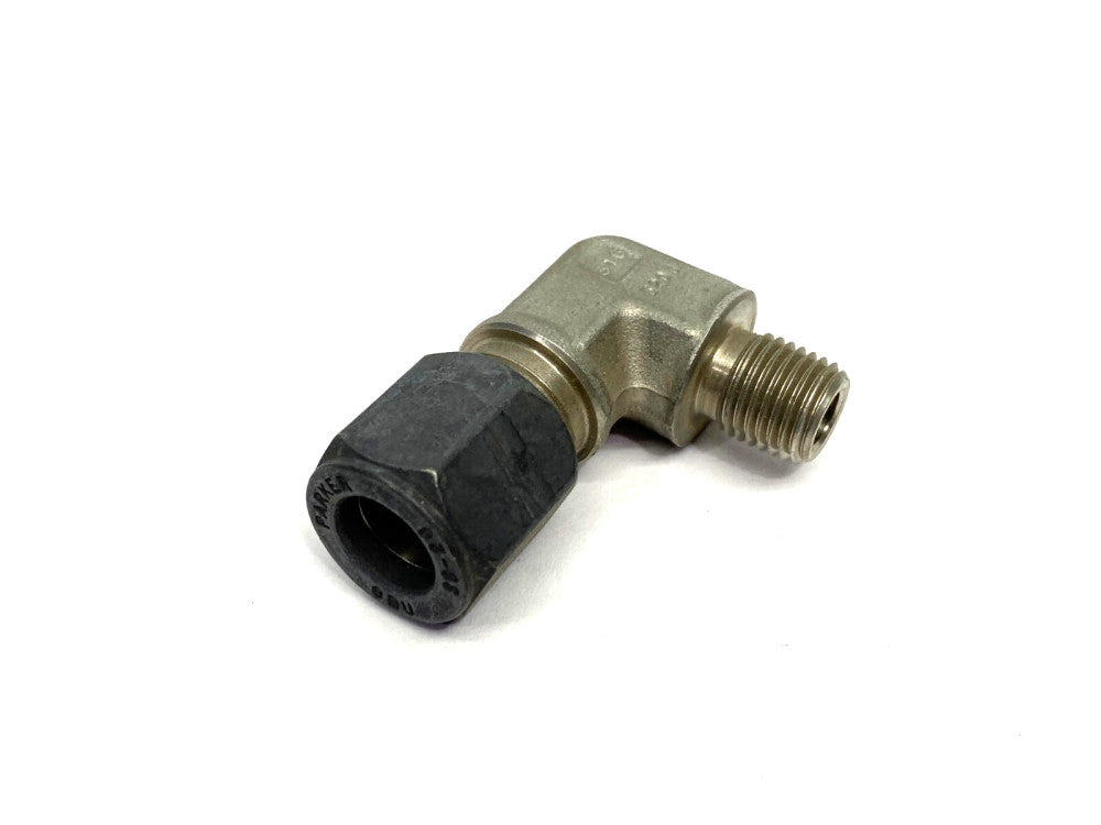 Parker 8-4 CBU-SS Ferulok 24° Flareless 90-Deg Elbow Fitting 1/2" to 1/4"-18