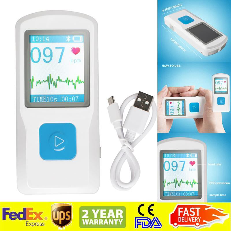 Portable Wireless Heart Rate Monitor ECG EKG Display USA Seller