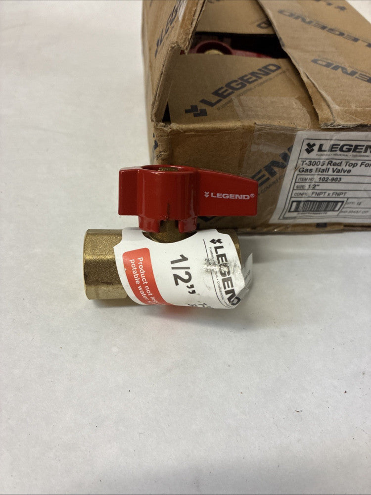 Legend 102-903 1/2" T-3005 2 Piece Forged Brass Gas Ball Valve Box Of 12