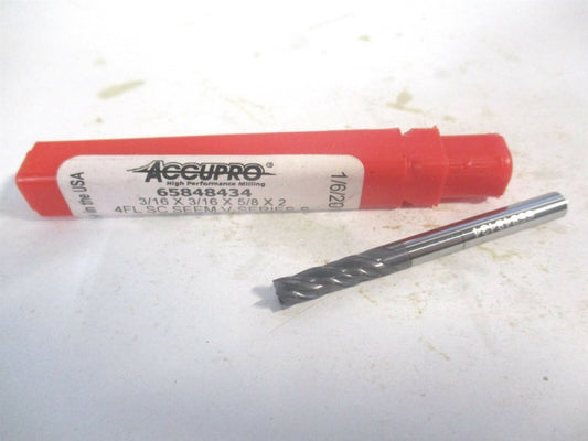 (4461875SQC11) 3/16" x 5/8" x 3/16" x 2" OAL Solid Carbide 4Fl Square End Mill 