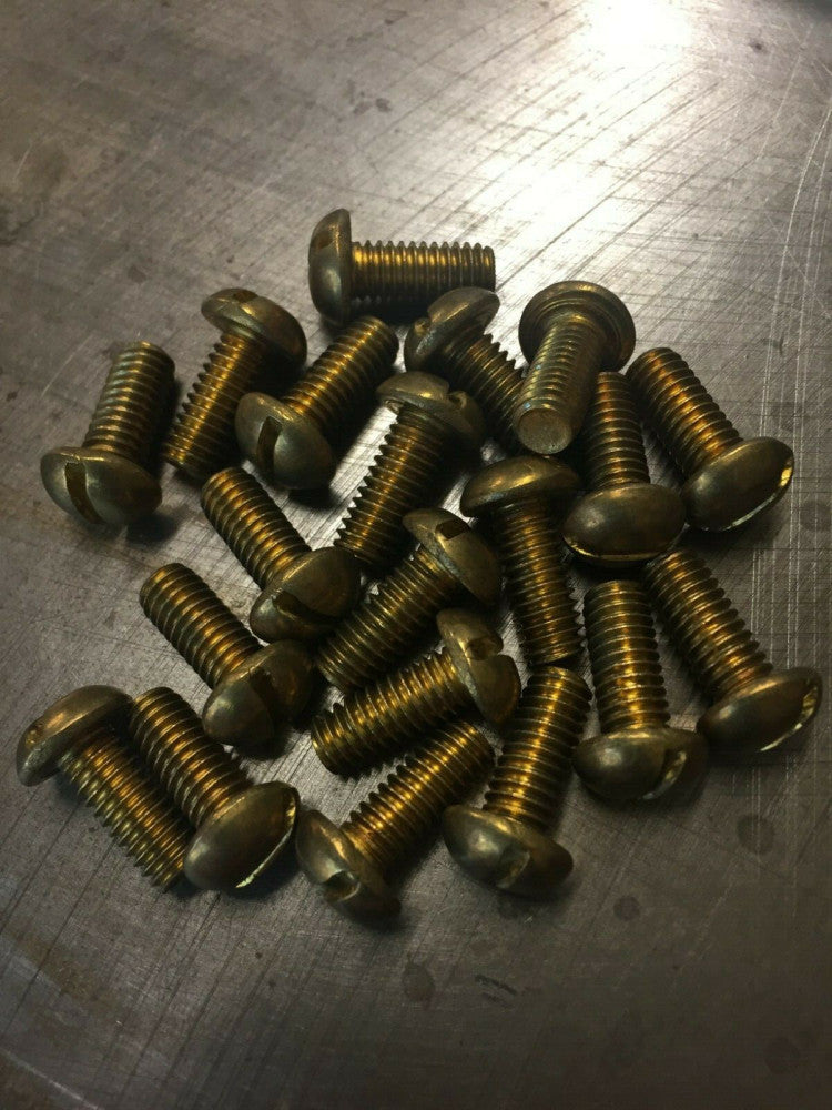 Lot of 20 Solid Brass Machine Screws 5/16-18 Thread Round Head Slotted 3/4" Long
