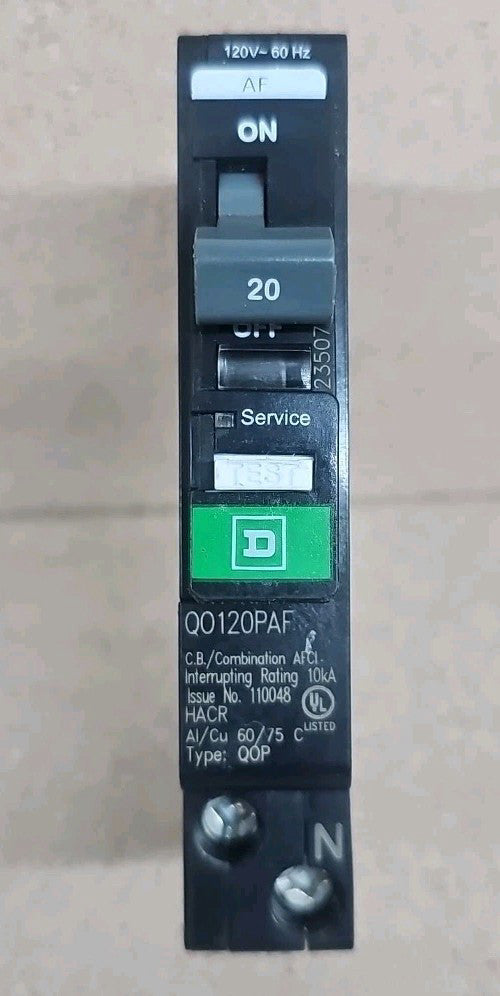 NEW Square D QO120PAF Circuit Breaker 20 Amp Single Pole 120 Vac