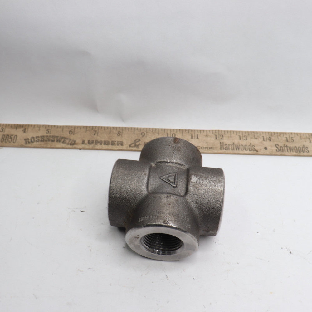 Cross Threaded Fitting A105 3M Threaded NPT Forged Carbon Steel 1"