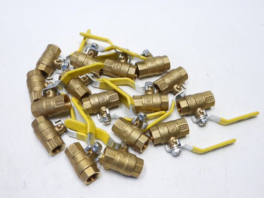 (16pcs) Brass 1/2" FNPT Ball Valve 1/4 Turn Flomaster Full Port 600 WOG Femal Th