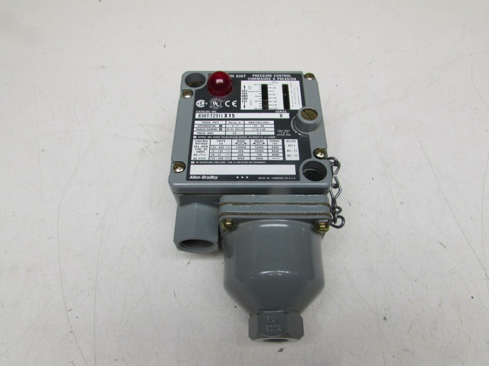 ALLEN BRADLEY 836T-T251JX15 , PRESSURE CONTROL SWITCH, 120-600V, 80 PSI, N/NIB!