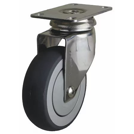 Zoro Select P14s-Rp030k-12 Swivel Plate Caster,Tpr,3 In.,190 Lb.