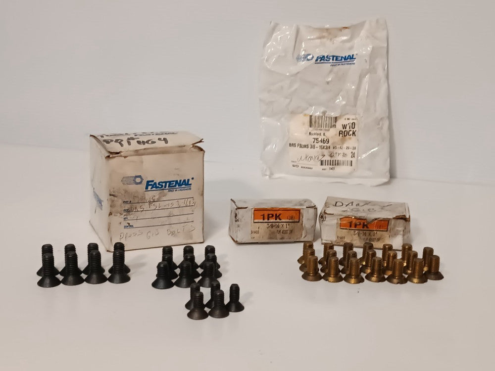 Lot of Asstd Fastenal Gib Bolts, Flat  Socket Caps, 3/8-16X3/4", 3/8-16X1", More