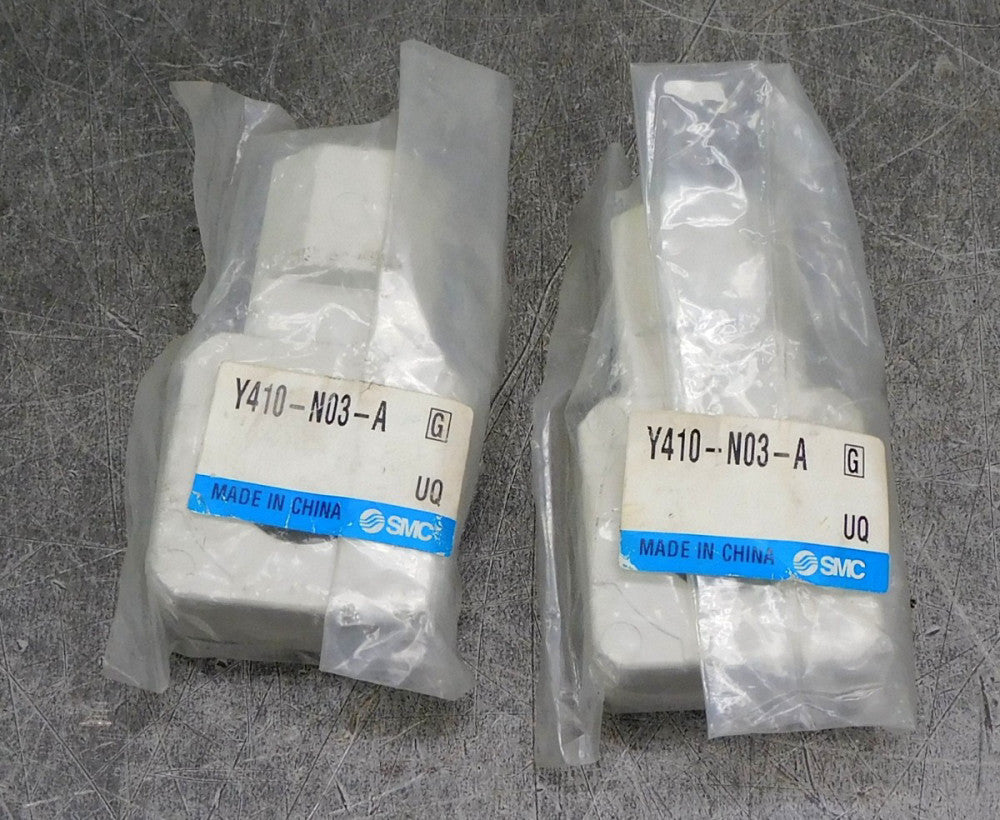 SMC Y410-N03-A  T-Type Spacer 3/8" NPT Port Lot of Two (2)