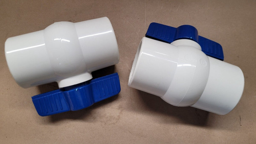 Lot of 2 NIBCO 4660S 2" PVC Ball Valves Socket x Socket 1/4 Turn 150 PSI - CWP