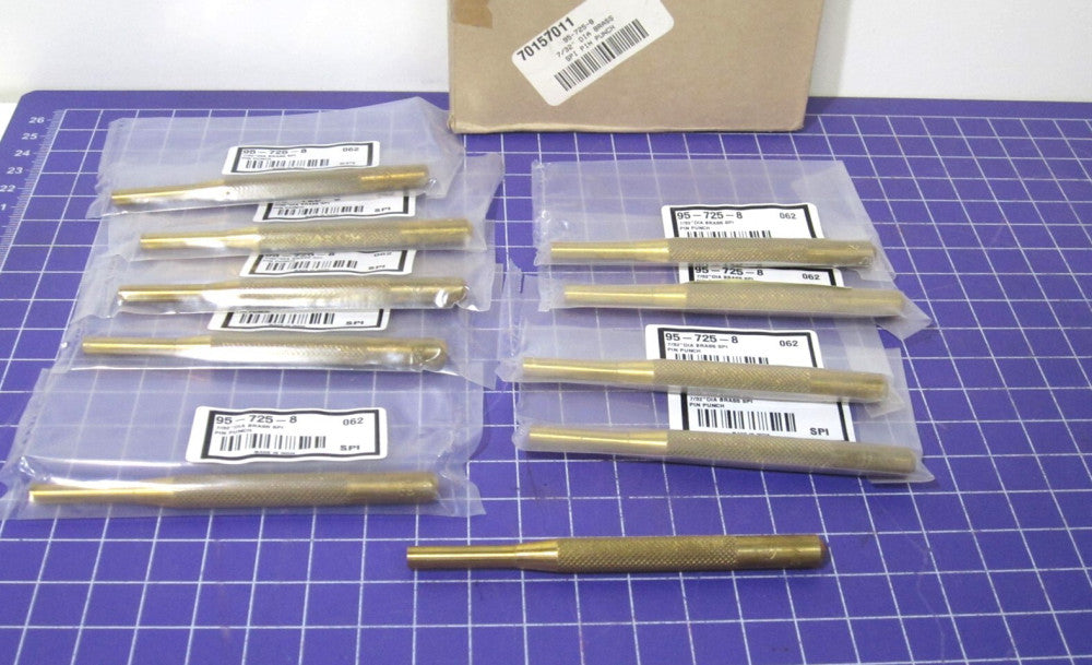 10-SPI (95-725-8) Brass Pin Punches 7/32" Diameter 4" OAL Machinist/Gunsmith