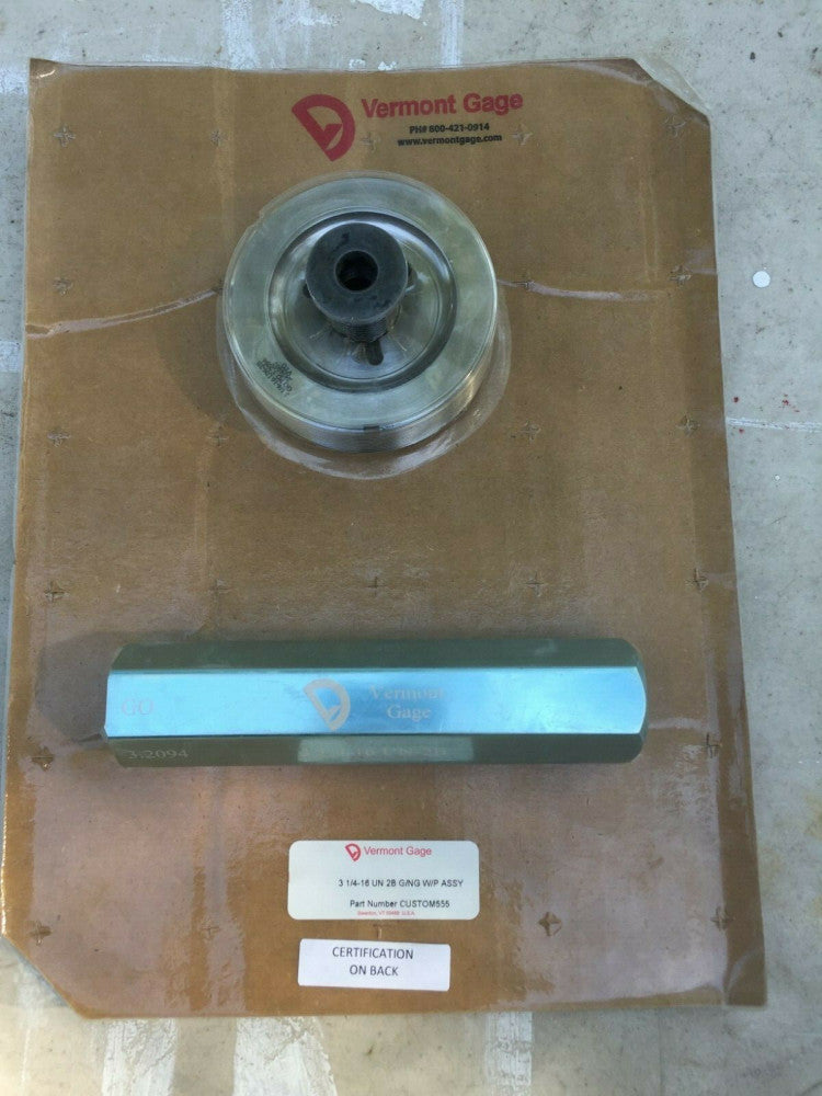 Vermont Gage 3-1/4-16 UN-2B Thread Ring Gage Go / NoGo 3.2094