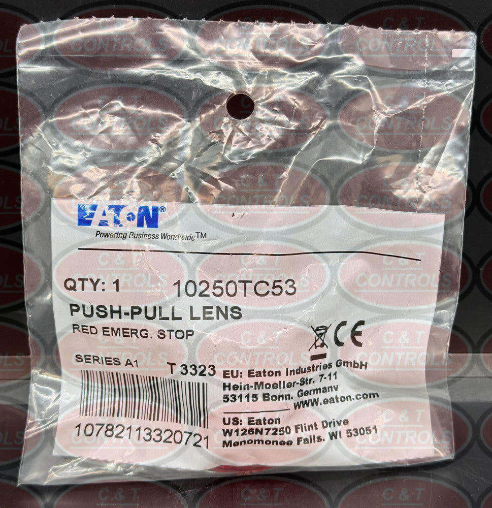 Eaton 10250TC53 Emergency Stop Operator Lens New In Bag USA Stock