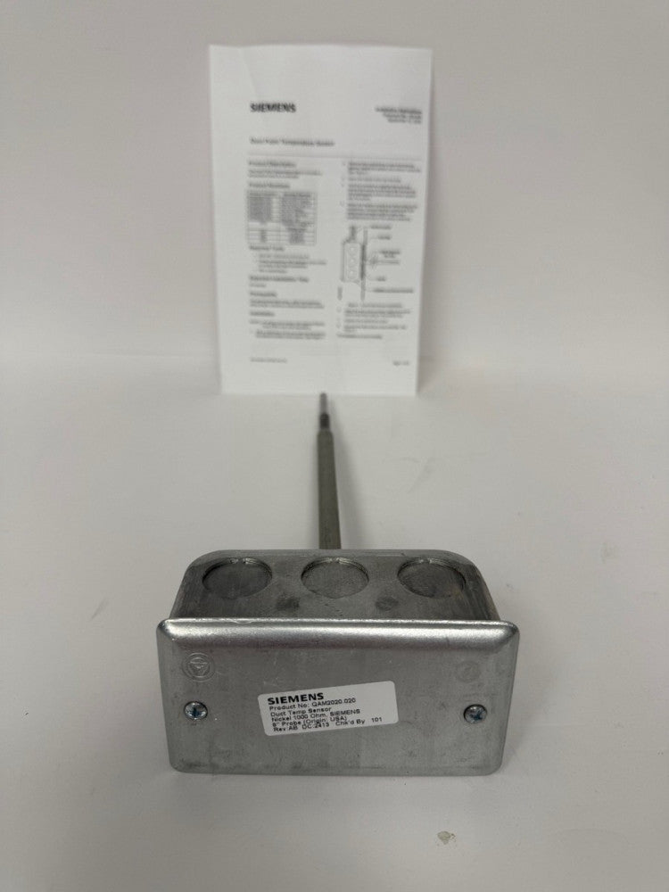 SIEMENS QAM2020.020 DUCT TEMP SENSOR 8" PROBE NEW OPEN BOX