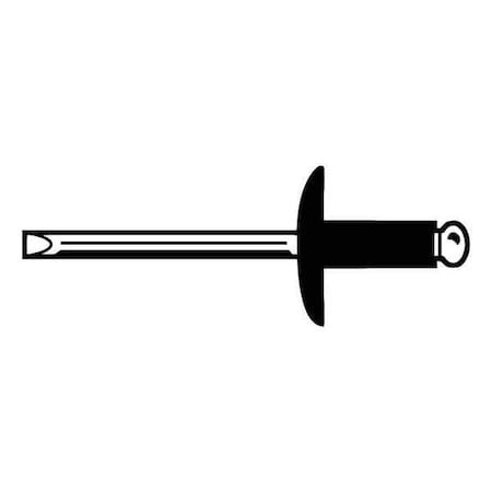 Zoro Select U34133.012.4143 Blind Rivet, Flanged Head, 1/8 In Dia., 25/64 In L,