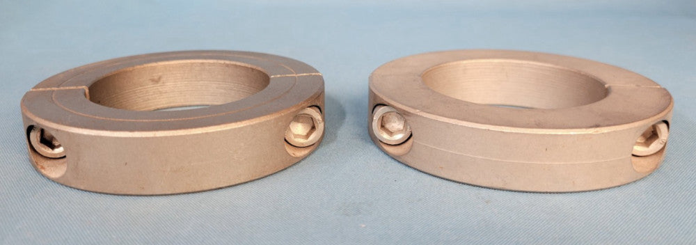 DOUBLE SPLIT LOCKING COLLAR  2" BORE  OD: 3-3/16"  W: 5/8"  (LOT OF 2)