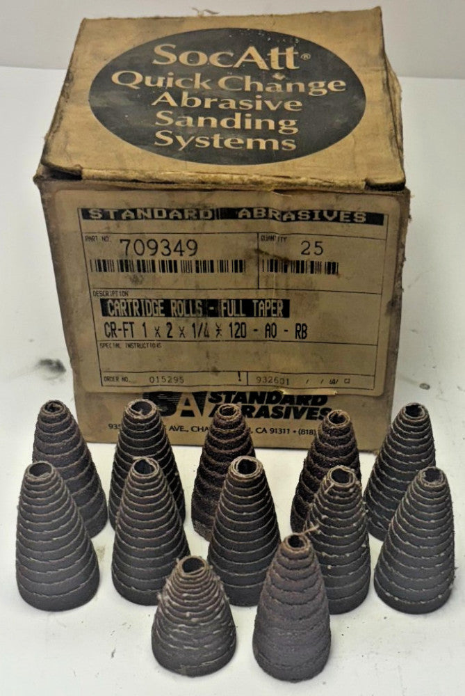 STANDARD ABRASIVES FULL TAPERED CARTRIDGE ROLL 709349 LOT OF 12